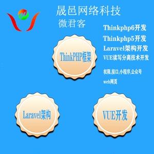 php/tp6/tp5/thinkphp/layui/vue项目二次开发小程序商城定制开发